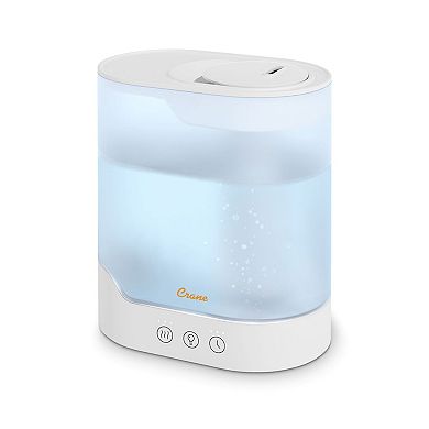 Crane 0.7 Gallon Top Fill Cool Mist Humidifier and Aroma Diffuser with Color-Changing Night Light