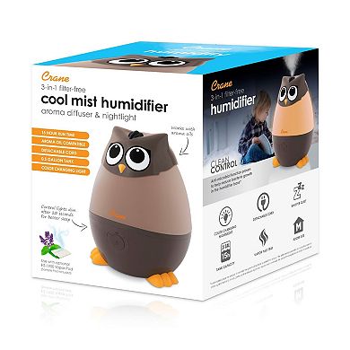 Adorable Humidifier, Mini Owl, Cool Mist Humidifier with Vapor Tray, 0.5 Gal.