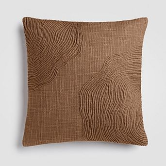 Jute Terrain Beige Textured Woven Throw Pillow