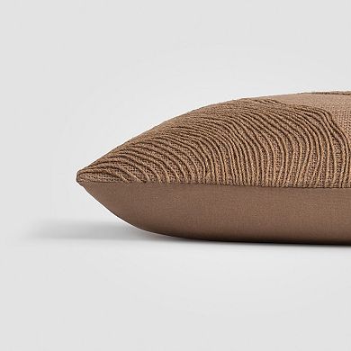 Jute Terrain Beige Textured Woven Throw Pillow