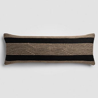 Jute Balance Brown Textured Lumbar Pillow