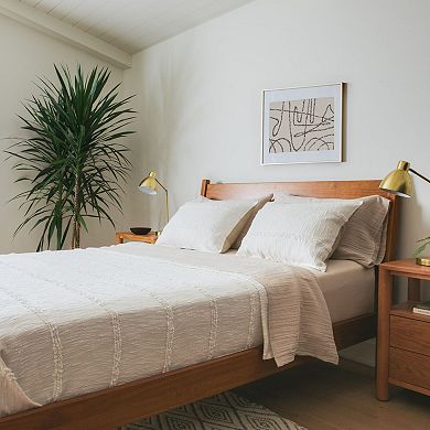 White Fringe Bedspread & Sham Set