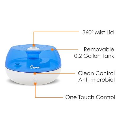 0.2 Gal. Personal Ultrasonic Cool Mist Humidifier for Small Rooms