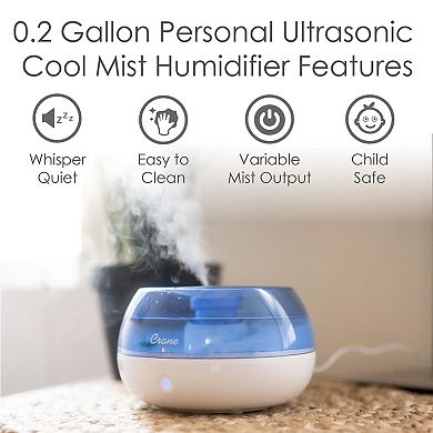 0.2 Gal. Personal Ultrasonic Cool Mist Humidifier for Small Rooms