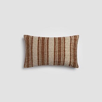 Desert Rust Stripe Orange & Ivory Lumbar Pillow