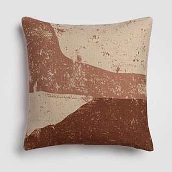 Canyon Layers Earth-Tone Brown Accent Pillow