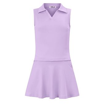 Women's Tennis Golf Dress Sleeveless Dress with Pockets Athletic Skorts and Polo Tank Top Sets