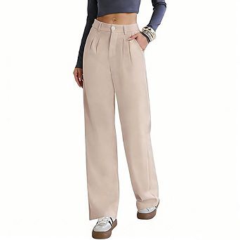Womens Wide Leg Trousers Casual Dressy High Waist Pants for Work Office Business Wear