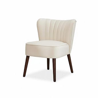 Velvet Accent Chair for Living Room - Mid-Century Modern Lounge Chair with Wood Legs