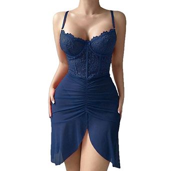 Women Babydoll Chemise Lingerie Sets Nightgown Lace Dress Sleepwear Outfits