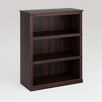 3 tier Bookcase, Farmhouse Book Shelf with Storage, Low Book Case Wooden 3 Shelf Bookcase for Home