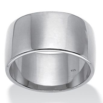 PalmBeach Jewelry Polished 11 mm Wedding Band in .925 Sterling Silver