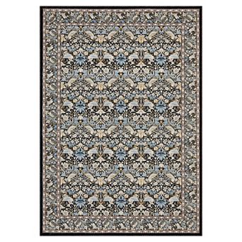 Vintage Boho Area Rugs, Washable Floral Print Botanical Non Slip Stain Resistant Carpet Home Decor