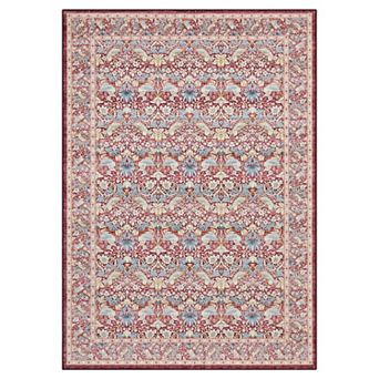 Vintage Boho Area Rugs, Washable Floral Print Botanical Non Slip Stain Resistant Carpet Home Decor