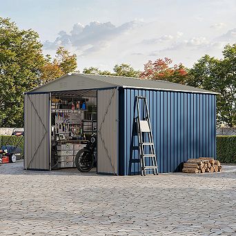 10X10 FT Outdoor Storage Shed,Metal Garden Sheds&Outdoor Storage,ship in 3 boxes