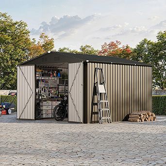10X10 FT Outdoor Storage Shed,Metal Garden Sheds&Outdoor Storage,ship in 3 boxes