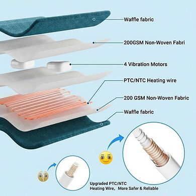Massaging Heating Pad for Full Body Pain Relief Large Back Heat Pad, 4 Massage Motors