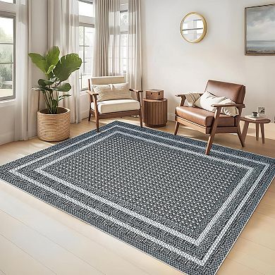 Washable Rugs，Abstract Area Rug Neutral Soft Rugs，Non Slip，Low Pile