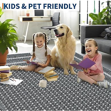 Washable Rugs，Abstract Area Rug Neutral Soft Rugs，Non Slip，Low Pile