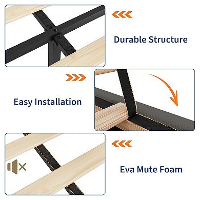 Corduroy Bed Frame with 4 Storage Drawers Upholstered Platform Bed with Headboard, Noise Free