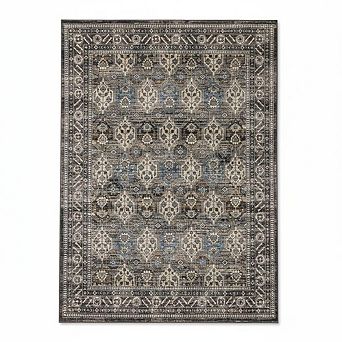 Vintage Floral Runner Rug Washable, Ultra Thin, Low Pile, Non-Slip Area Carpet