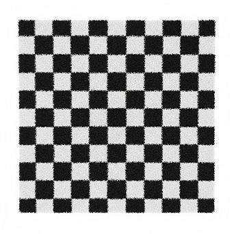 Modern Checkered Runner Rug,Ultra-Soft,Non Slip,High Pile Non-Shedding