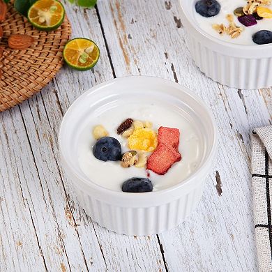 8 oz Ceramic Ramekins, Set of 8 Porcelain Creme Brulee Souffle Ramekins for Baking