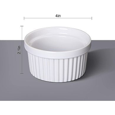 8 oz Ceramic Ramekins, Set of 8 Porcelain Creme Brulee Souffle Ramekins for Baking