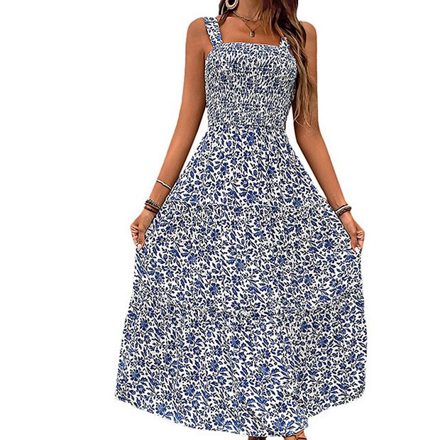 blue floral cami dress Skylar + Madison Light Blue Floral Triple Tie-Front Mini Dress | Size L main image 0