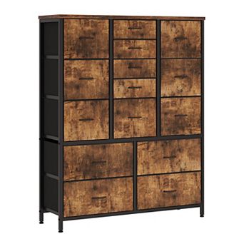 15-Drawer Fabric Dresser for Bedroom Tall Storage Chest Fabric Drawer Organizer for Closet