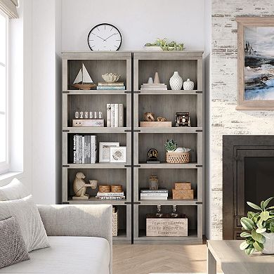 5 Tier Bookcase with Open Storage Shelves, Tall Wooden Book Shelf for Home Office Organization
