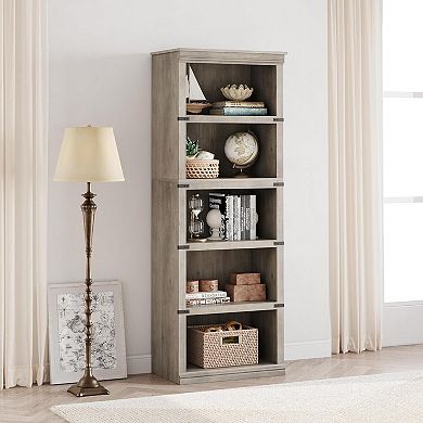 5 Tier Bookcase with Open Storage Shelves, Tall Wooden Book Shelf for Home Office Organization
