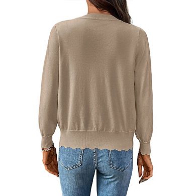 Womens Cardigan Sweaters Long Sleeve Casual Lightweight Button Down V-Neck Fall Clothes