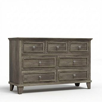 Large 7-Drawer Dresser Wooden Storage Chest for Living Room 47" Wide Dresser TV Stand for Bedroom