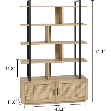 71.1 Inch Tall Industrial Book Shelf with Open Display Shelves