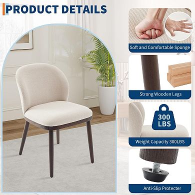 Upholstered Dining Chairs Set of 2, Modern Fabric Dining Room Kitchen Side Chair