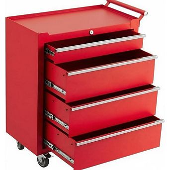 4-Drawer Rolling Tool Chest with Wheels, Portable Tool Cabinet and Storage Cart, Secure Lock System