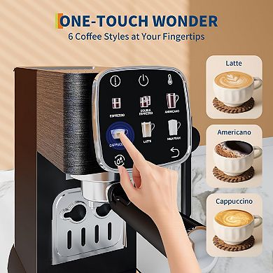 20 Bar Professional Espresso Machine Compact, Espresso Machine with Milk Frother and Touchscreen