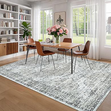 Large Printed Area Rug,Low Pile,Stain Resistant Rugs Machine Washable