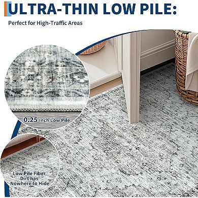 Large Printed Area Rug,Low Pile,Stain Resistant Rugs Machine Washable