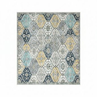 Vintage Farmhouse Floral Accent Rugs with Non-Slip Backing,Washable
