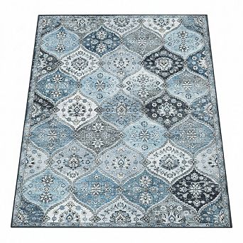 Vintage Farmhouse Floral Accent Rugs with Non-Slip Backing,Washable