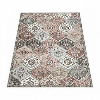 Vintage Farmhouse Floral Accent Rugs with Non-Slip Backing,Washable