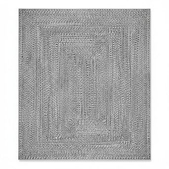 Braided Printed Area Rug with Rubber Backing, Non Shedding Low Pile