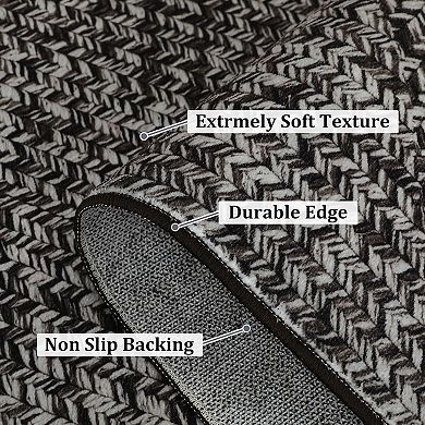 Braided Printed Area Rugs,Rubber Backing,Non Shedding Low Pile