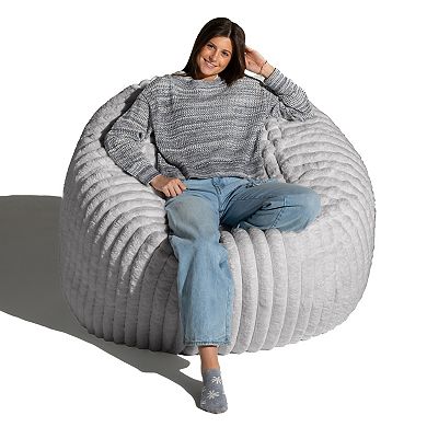 Jaxx Saxx 5 Foot Bean Bag w/ Removable Cover, Mondo Fur