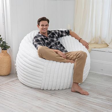 Jaxx Saxx 5 Foot Bean Bag w/ Removable Cover, Mondo Fur