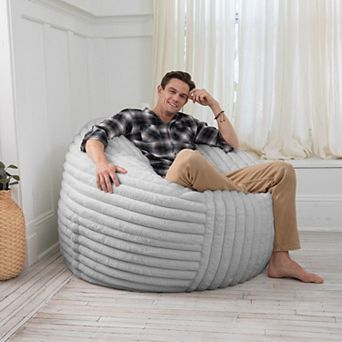 Jaxx Saxx 5 Foot Bean Bag w/ Removable Cover, Mondo Fur