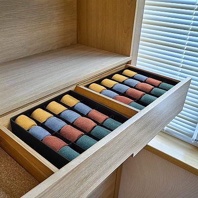 Sock Drawer Organizer 16-Cell Fabric Divider for Underwear Lingerie