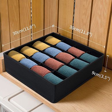 Sock Drawer Organizer 16-Cell Fabric Divider for Underwear Lingerie